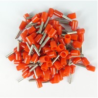 BL010 Boot Lace Pin Ferrule Insulated 1.0x8mm Red 500 Pack
