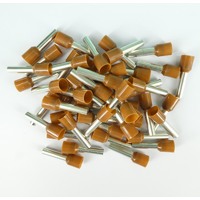 BL100L Boot Lace Pin Ferrule Insulated 10x18mm Brown 100 Pack