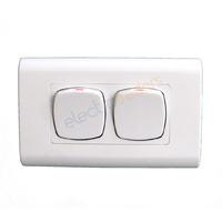 S2L Euro Dolly Series Large Plate 2 Gang Light Switch