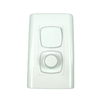 S2L Euro Dolly Series Large Plate 2 Gang Light Switch with Dimmer