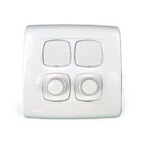 S4LL Euro Dolly Series Extra Large Plate 4 Gang Light Switch with Dimmers