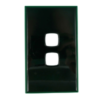 S2BC/B Powerclip 2 Gang Light Switch Grid Plate and Cover Only Black