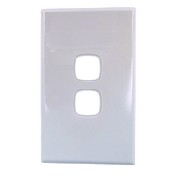 S2C Powerclip 2 Gang Light Switch | White Cover Only