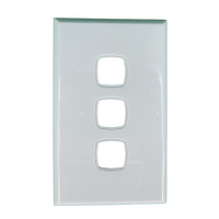 S3BC Powerclip 3 Gang Light Switch Grid Plate and Cover Only