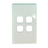 S4BC Powerclip 4 Gang Light Switch Grid Plate and Cover Only