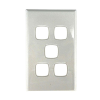 S5BC Powerclip 5 Gang Light Switch Grid Plate and Cover Only