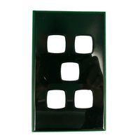 S5BC/B Powerclip 5 Gang Light Switch Grid Plate and Cover Only Black