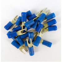 SL2-3CS Fork Terminal 3mm Stud Blue Wire 1.5-2.5mm 100 Pack