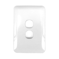 S2WBC Transco 2 Gang Light Switch Grid Plate and Cover Wafer Slimline