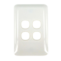 S4WBC Transco 4 Gang Light Switch Grid Plate and Cover Wafer Slimline